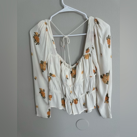 Reformation Plath Floral Top Blouse Puff Sleeve - Picture 5 of 5